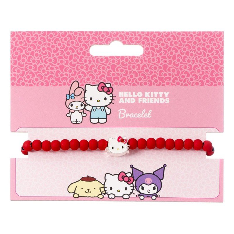 Hello Kitty bracelet perles rouges avec breloque Hello Kitty 21 cm | 5055583480263