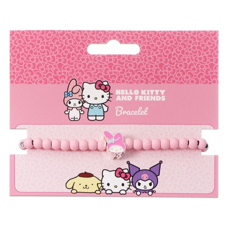 Hello Kitty bracelet perles roses avec breloque My Melody 21 cm | 5055583480270