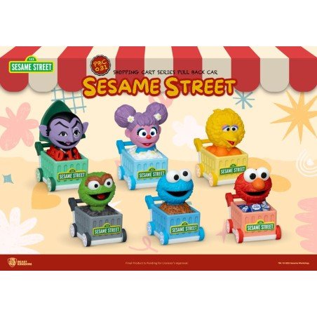 Sesame Street Pull Back Cars Shopping Cart Blind Box (6) 5 cm | 4711385265477