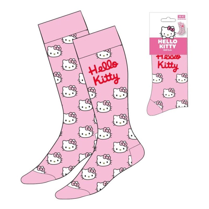 Sanrio Socks Hello Kitty Face Pink 36-43 | 8445484544329