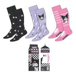 Sanrio pack 3 paires de chaussettes Kuromi 36-43