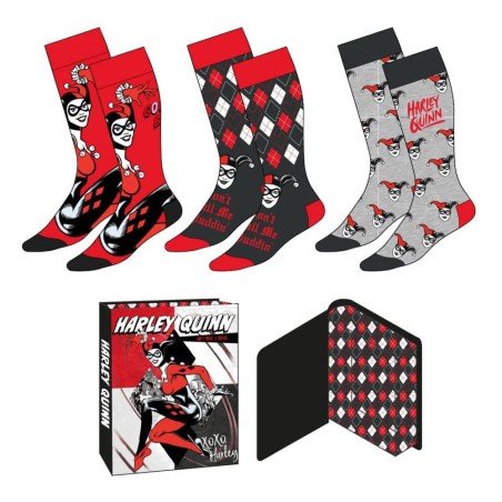 DC Comics Socks 3-Pack Harley Quinn 36-43 | 8445484544732
