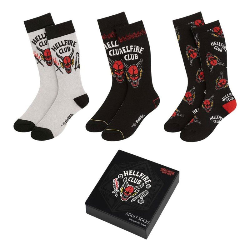 Stranger Things Socks 3-Pack 38-45 Hellfire Club | 8445484579406