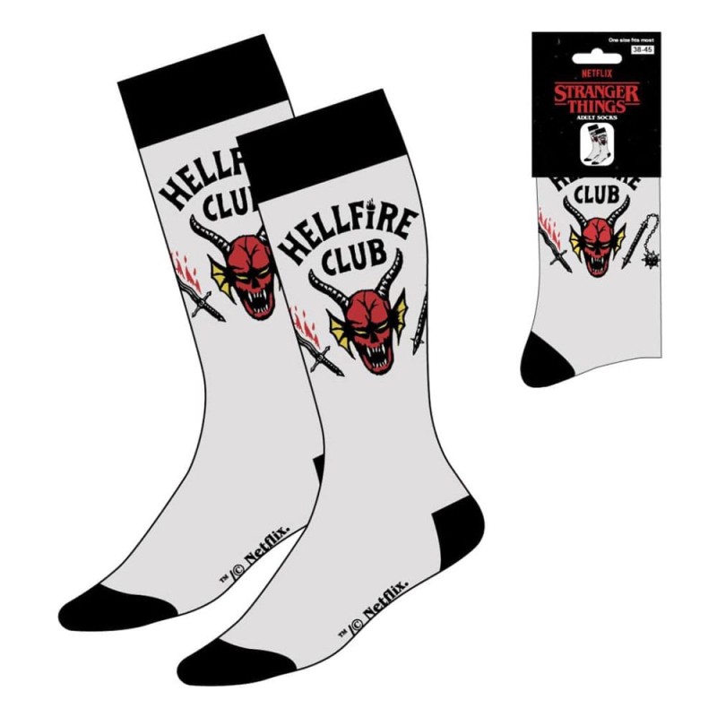 Stranger Things chaussettes Hellfire Club White 38-45 | 8445484579437