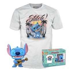 Lilo & Stitch POP! & Tee set figurine et T-Shirt Ukelele Stitch (FL) (L)
