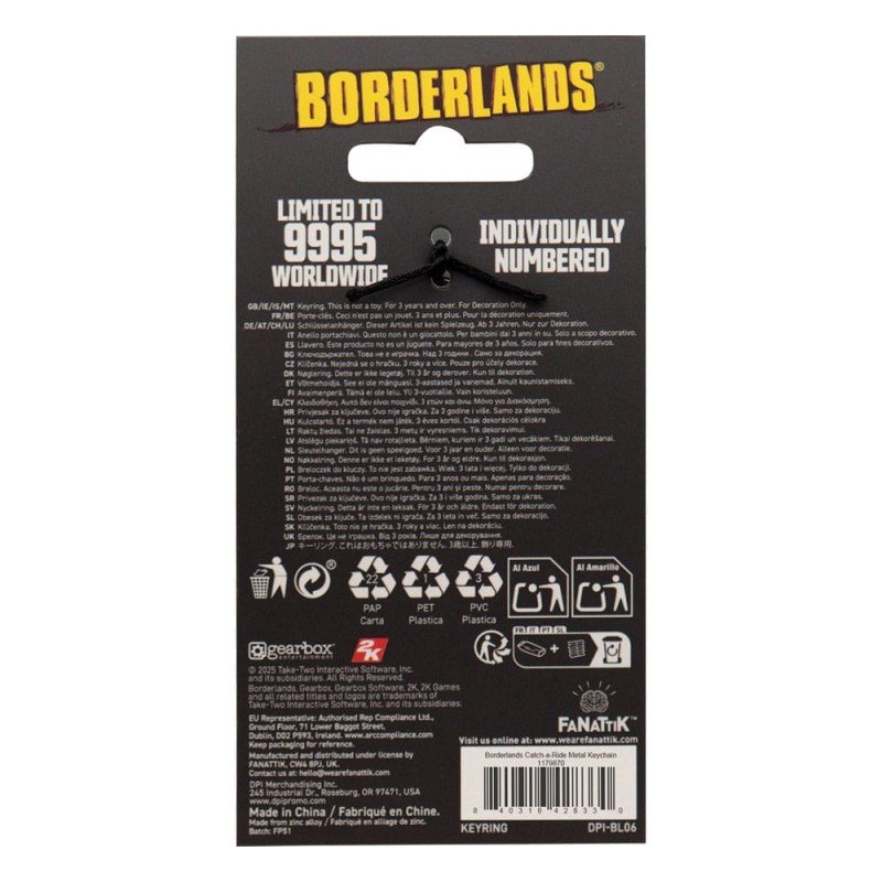 Borderlands porte-clés Catch-A-Ride Limited Edition | 0840316428330
