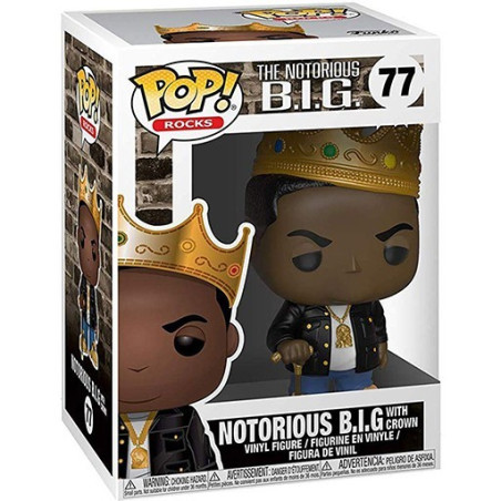 Beruchte B.I.G. beeldje Funko POP! Rocks Vinyl Notorious B.I.G. met Kroon 9 cm