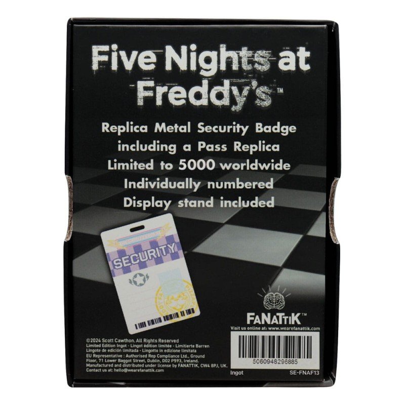 Five Nights at Freddy´s réplique Security Badge Antique Brass Edition | 5060948296885