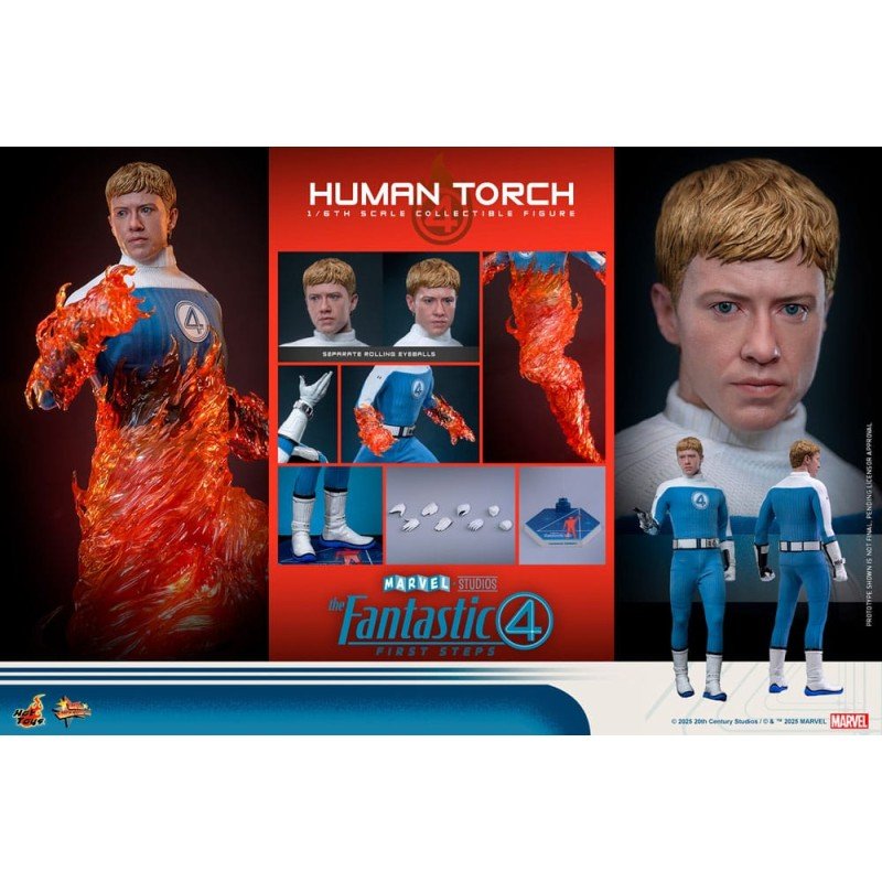 Les Quatre Fantastiques : Premiers pas figurine Movie Masterpiece 1/6 Human Torch 30 cm | 4895228622785