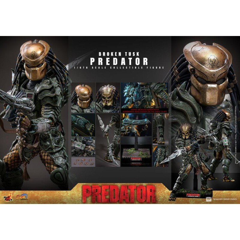 Alien vs. Predator Comic Masterpiece Action Figure 1/6 Broken Tusk Predator 35 cm | 4895228623423
