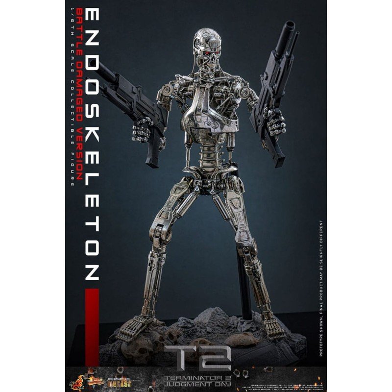 Terminator 2: Judgment Day Movie Masterpiece Die-cast Action Figure 1/6 Endoskeleton (Battle Damaged Version) 31 cm | 4895228623454