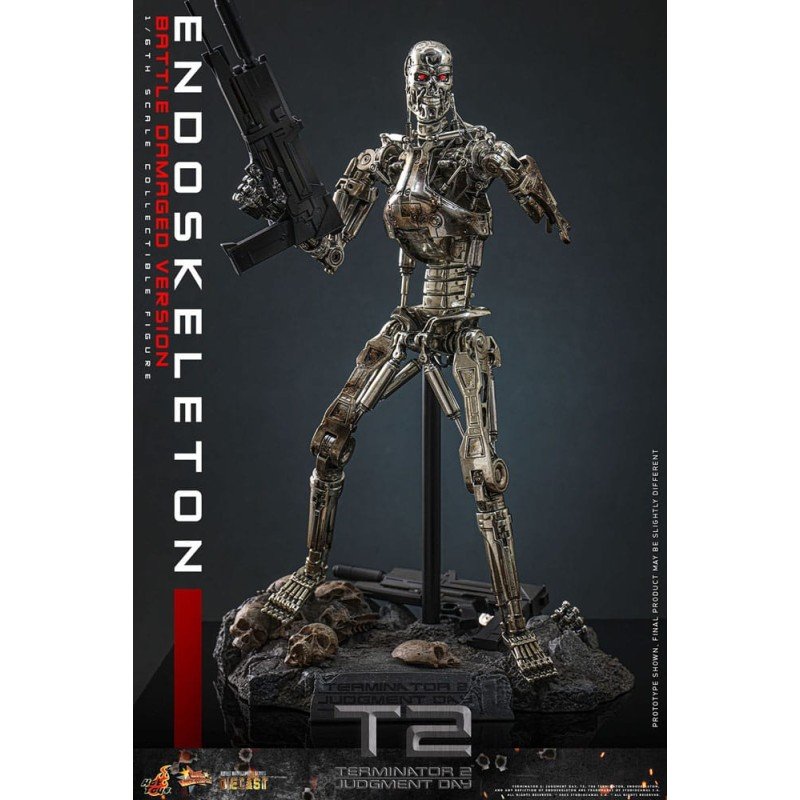 Terminator 2: Judgment Day Movie Masterpiece Die-cast Action Figure 1/6 Endoskeleton (Battle Damaged Version) 31 cm | 4895228623454