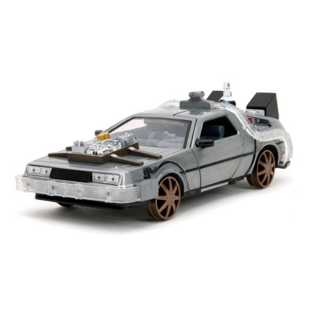 Retour vers le Futur III DeLorean Time Machine Railroad Wheels 1/24 métal Hollywood Rides | 4006333096402