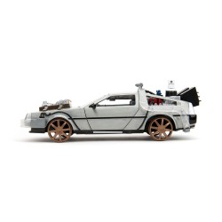 Retour vers le Futur III DeLorean Time Machine Railroad Wheels 1/24 métal Hollywood Rides | 4006333096402