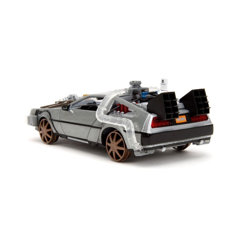 Retour vers le Futur III DeLorean Time Machine Railroad Wheels 1/24 métal Hollywood Rides | 4006333096402
