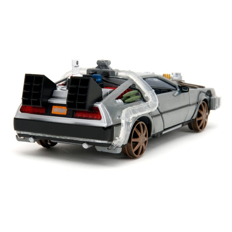 Retour vers le Futur III DeLorean Time Machine Railroad Wheels 1/24 métal Hollywood Rides | 4006333096402