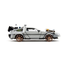 Retour vers le Futur III DeLorean Time Machine Railroad Wheels 1/24 métal Hollywood Rides | 4006333096402