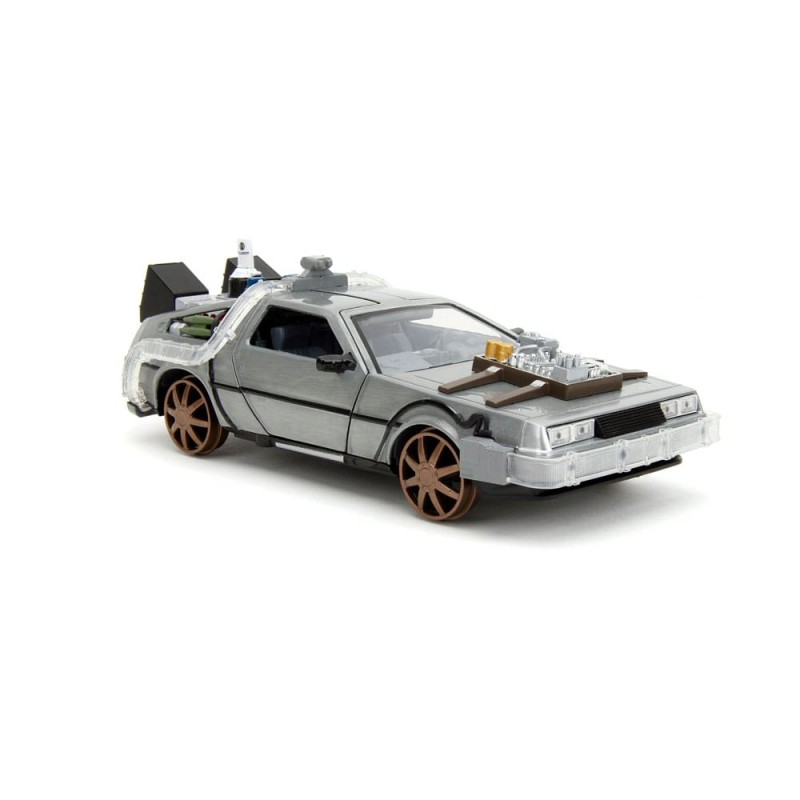 Retour vers le Futur III DeLorean Time Machine Railroad Wheels 1/24 métal Hollywood Rides | 4006333096402