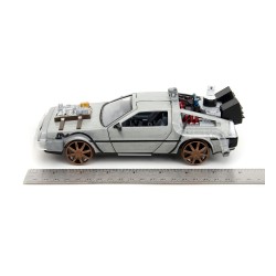 Retour vers le Futur III DeLorean Time Machine Railroad Wheels 1/24 métal Hollywood Rides | 4006333096402