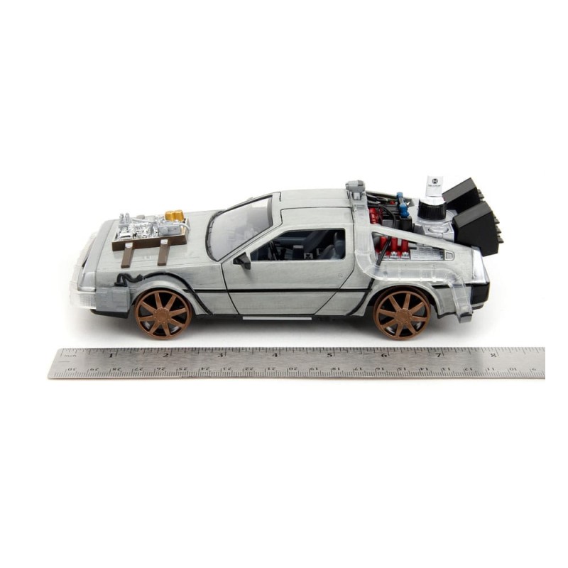 Retour vers le Futur III DeLorean Time Machine Railroad Wheels 1/24 métal Hollywood Rides | 4006333096402