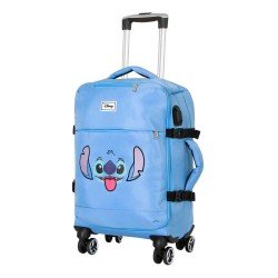 Lilo & Stitch 4-Wheel Cabin Suitcase Stitch Face Blue 55 cm 