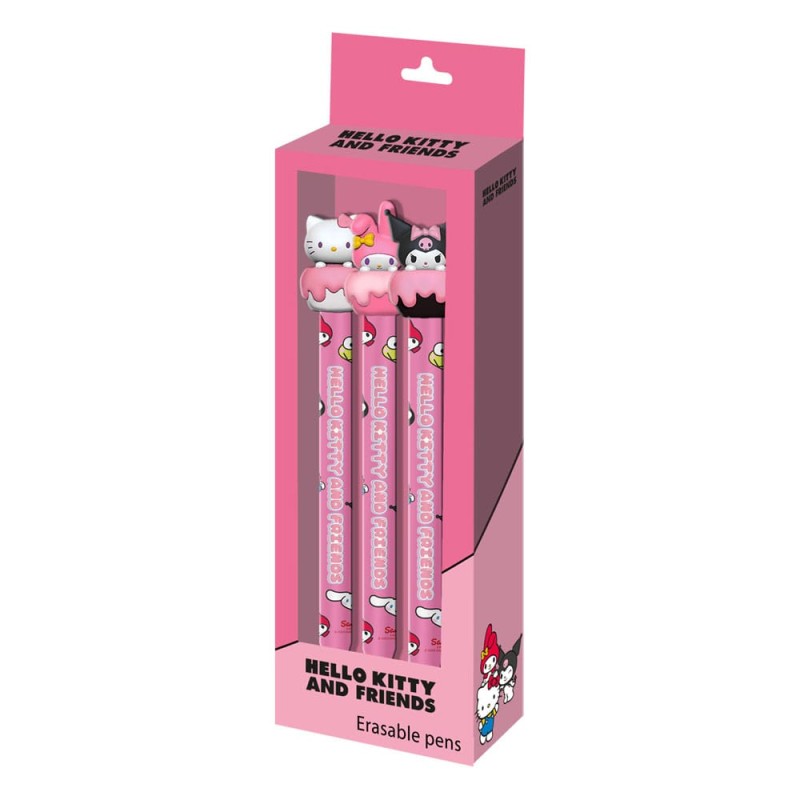 Sanrio pack 3 stylos à bille effaçabl à encre gel | 8445118086508