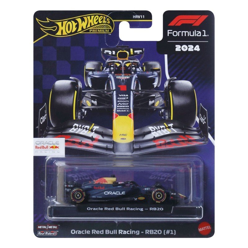Formule 1 Hot Wheels Premium véhicule métal 1/64 Oracle Red Bull Racing RB20 (no.1) (Max Verstappen 2024) | 0194735263776