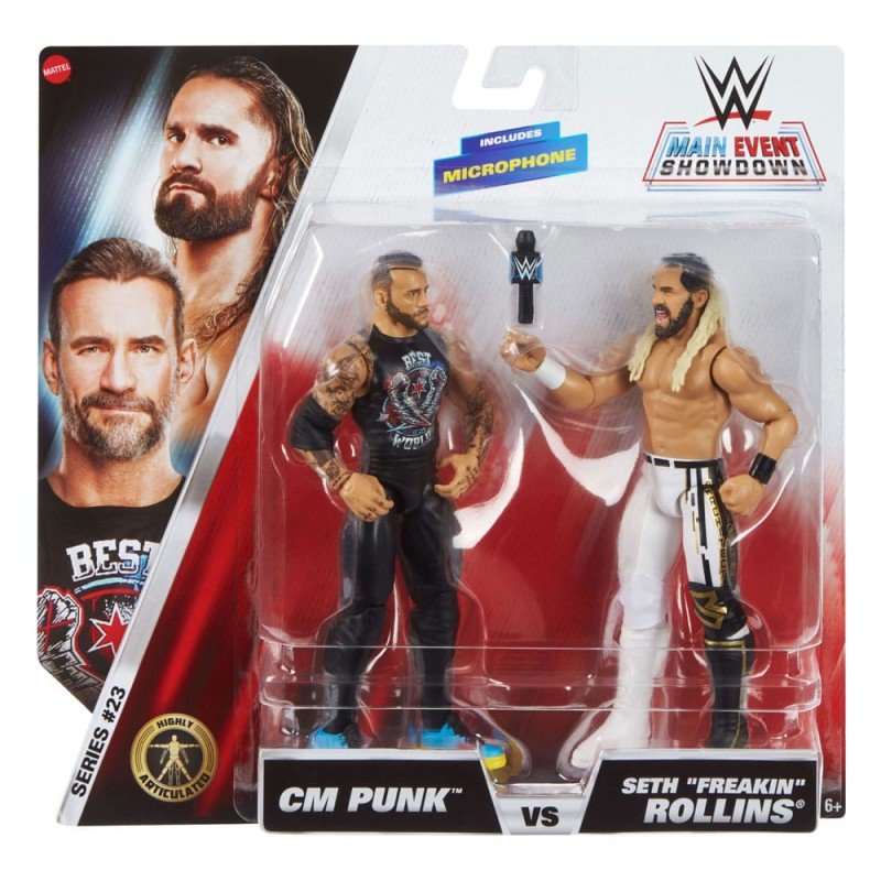 WWE Main Event Showdown figurines CM Punk vs Seth "Freakin" Rollins 2-Pack 15 cm | 0194735311323