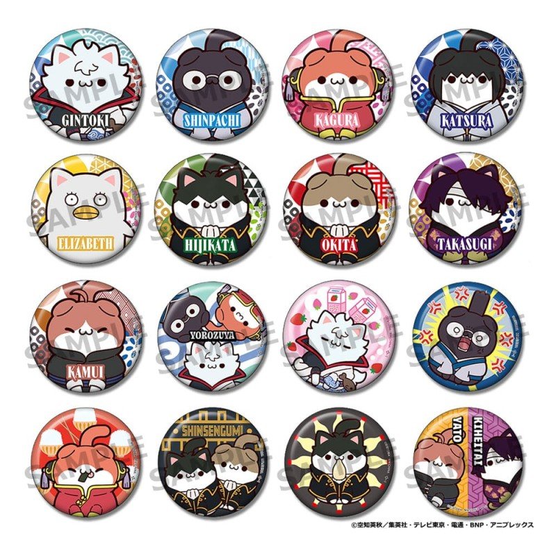 Gintama Mega Cat Project Nyantama! Pins 3 cm Blind Box Assortment (16) | 4535123846724