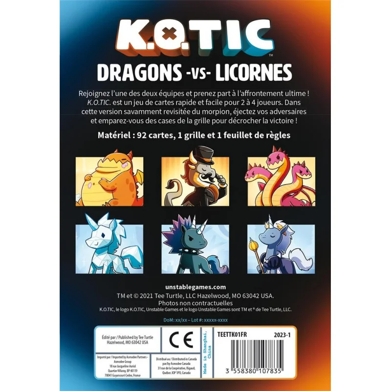 K.O. TIC - Dragons VS Unicorns | 3558380107835