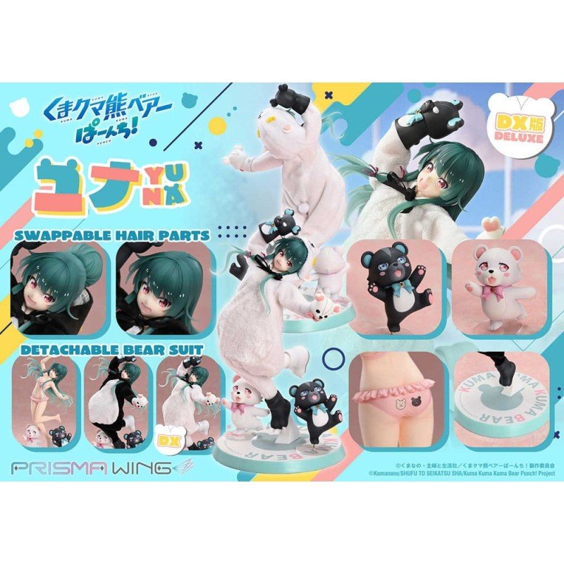 Kuma Kuma Kuma Bear Punch! Prisma Wing PVC Statue 1/7 Yuna Deluxe Version 28 cm 