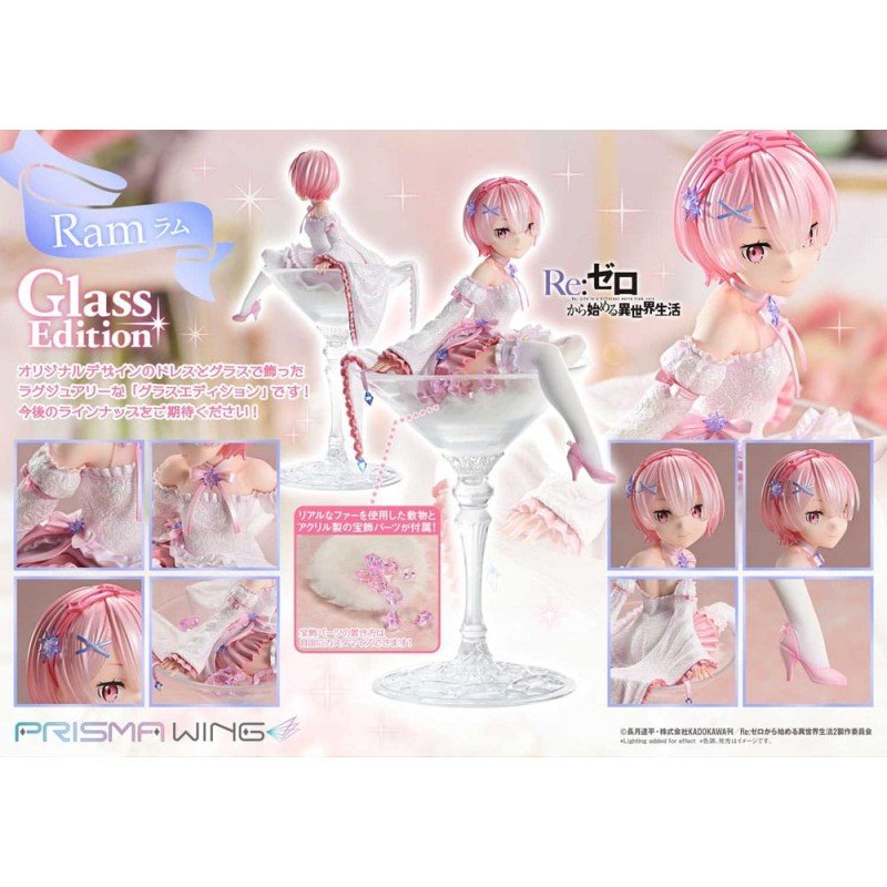 Re:ZERO Starting Life in Another World Prisma Wing PVC Statue 1/7 Ram Glass Edition 24 cm | 4582647121226