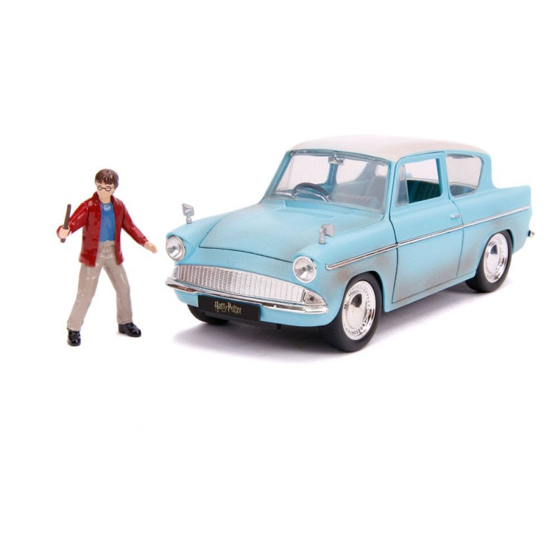 Harry Potter 1/24 metalen voertuigen Hollywood Rides - 1959 Ford Anglia metaal met actiefiguur