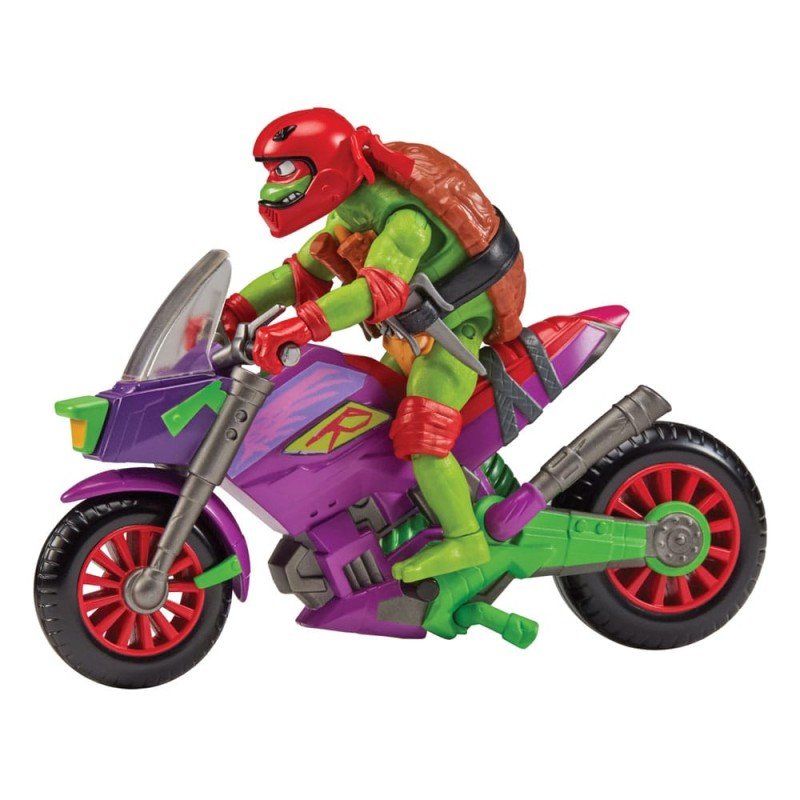 Tales of the Teenage Mutant Ninja Turtles Action Figure with Vehicle Raphael & Purple Dragon 12 cm | 0043377843061