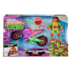 Tales of the Teenage Mutant Ninja Turtles Action Figure with Vehicle Raphael & Purple Dragon 12 cm | 0043377843061