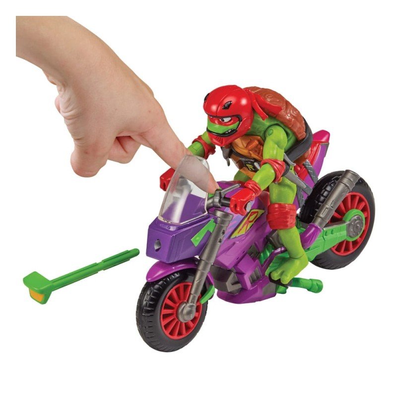 Tales of the Teenage Mutant Ninja Turtles Action Figure with Vehicle Raphael & Purple Dragon 12 cm | 0043377843061