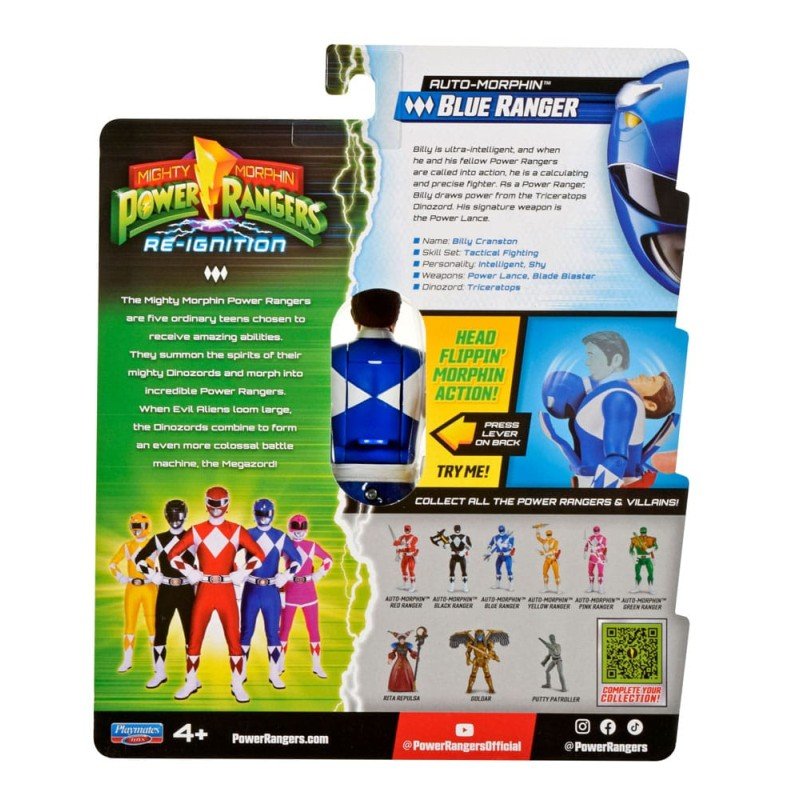 Mighty Morphin Power Rangers Action Figure Auto-Morphin Blue Ranger 12 cm | 0043377680413