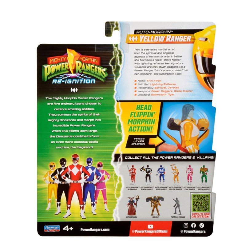 Mighty Morphin Power Rangers Action Figure Auto-Morphin Yellow Ranger 12 cm | 0043377680420