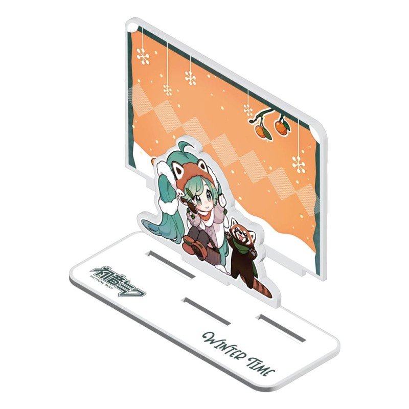 Hatsune Miku Présentoir à figurine en acrylique Miku and Red Panda (Winter Time) 11 cm | 6430063313184