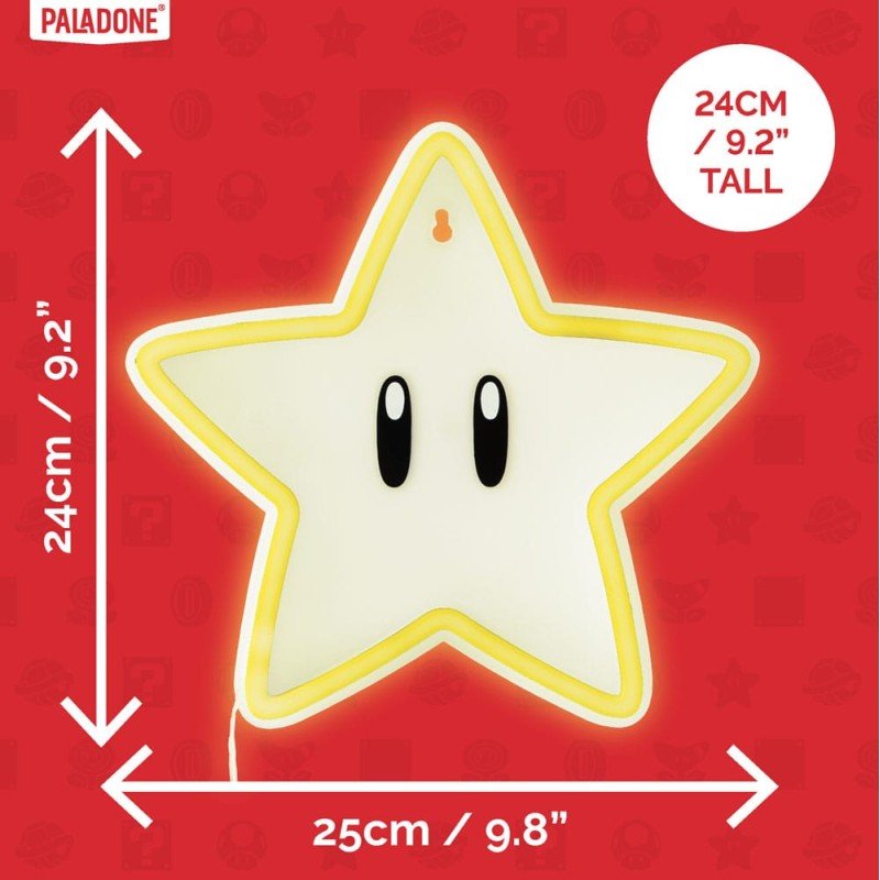 Super Mario Lampe murale LED Super Star Neon | 5056577757736