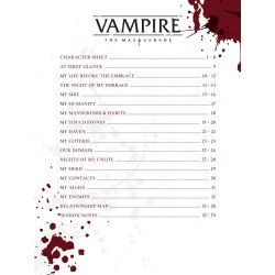 Vampire: The Masquerade 5th Edition RPG JournalExpanded Character Sheet Journal *ANGLAIS* | 9781957311036
