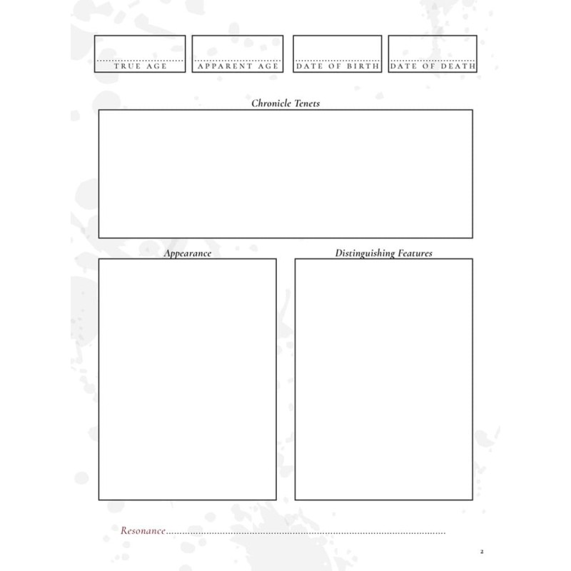 Vampire: The Masquerade 5th Edition RPG JournalExpanded Character Sheet Journal *ANGLAIS* | 9781957311036