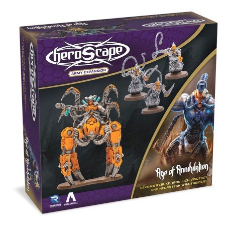 Heroscape Expansion Revna's Rebuke: Iron Lich Viscerot and Necrotech Wraithriders Army *English Version* | 0810011726994