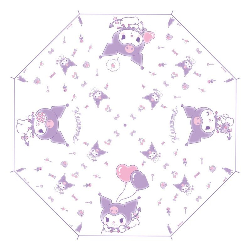 Sanrio Cane Umbrella Kuromi Kawaii Transparent | 8721126704352