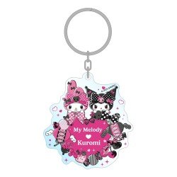 Sanrio porte-clés Pink Black Party Series My Melody & Kuromi 7 cm