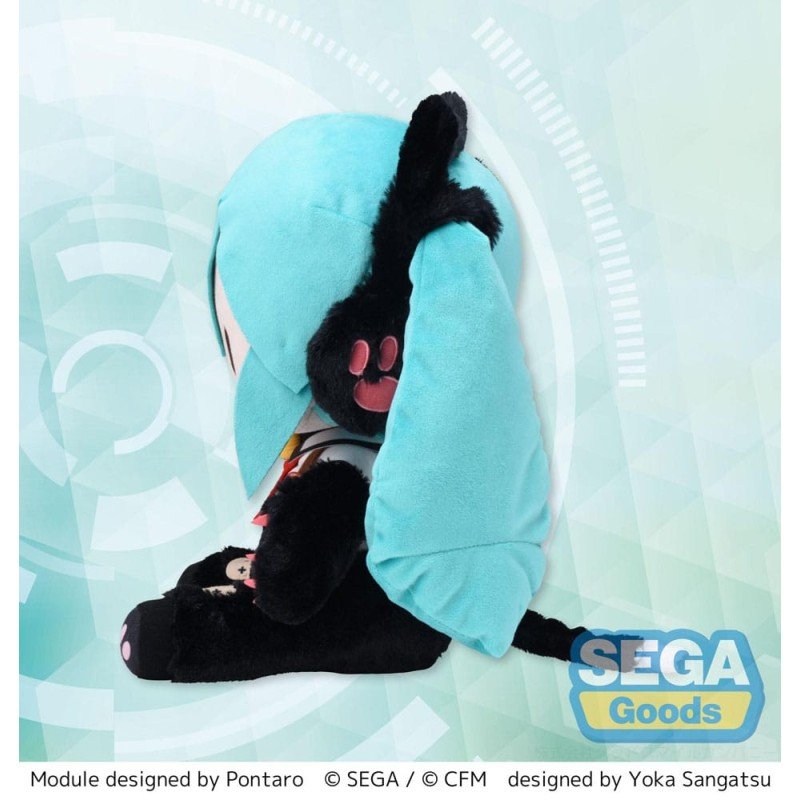Hatsune Miku Project Diva Arcade Future Tone peluche Fuwa Petit Hatsune Miku Kitty Cat LL 30 cm | 4582733458311