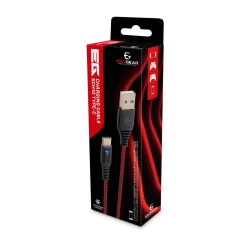 EgoGear - 3 m SCH10 rood-zwarte USB-C gevlochten oplaadkabel voor Switch, Switch Lite, Switch Oled, PS5 en Xbox Series X|S