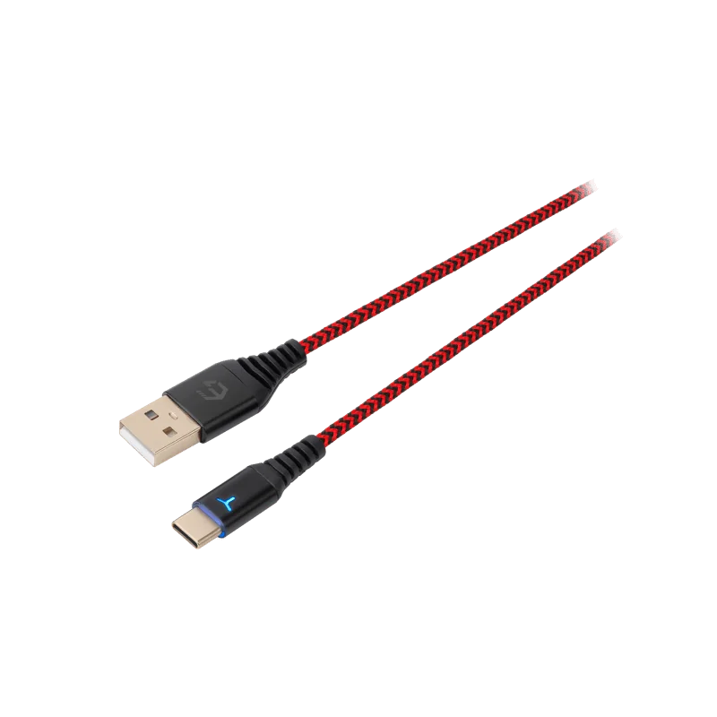 EgoGear - Câble de recharge tressé USB-C de 3m SCH10 Rouge et Noir pour Switch, Switch Lite, Switch Oled, PS5 et Xbox Series X|S | 5425025591817