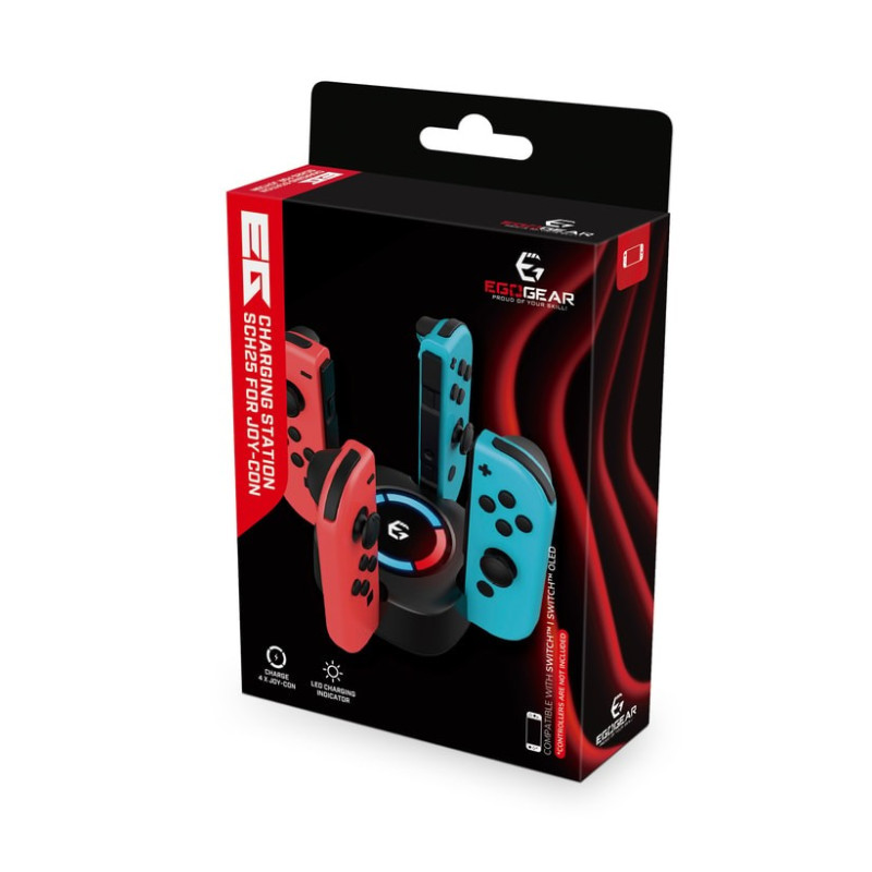EgoGear - Zwart SCH25 Premium oplaadstation voor Joy-Con-controllers