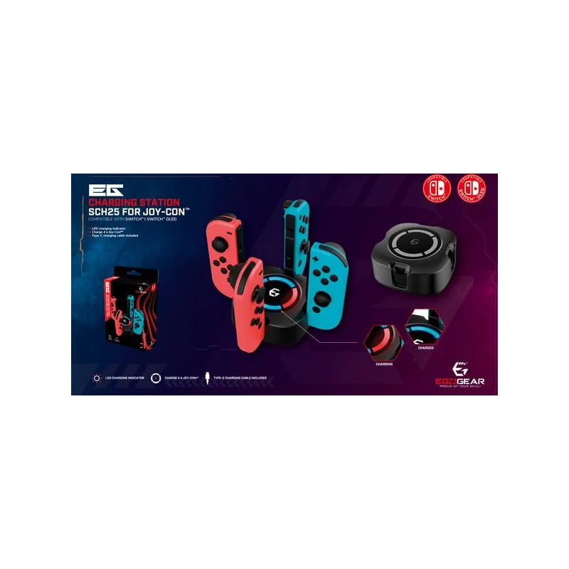 EgoGear - Black SCH25 Premium Charging Cradle for Joy-Con Controllers | 5425025592258
